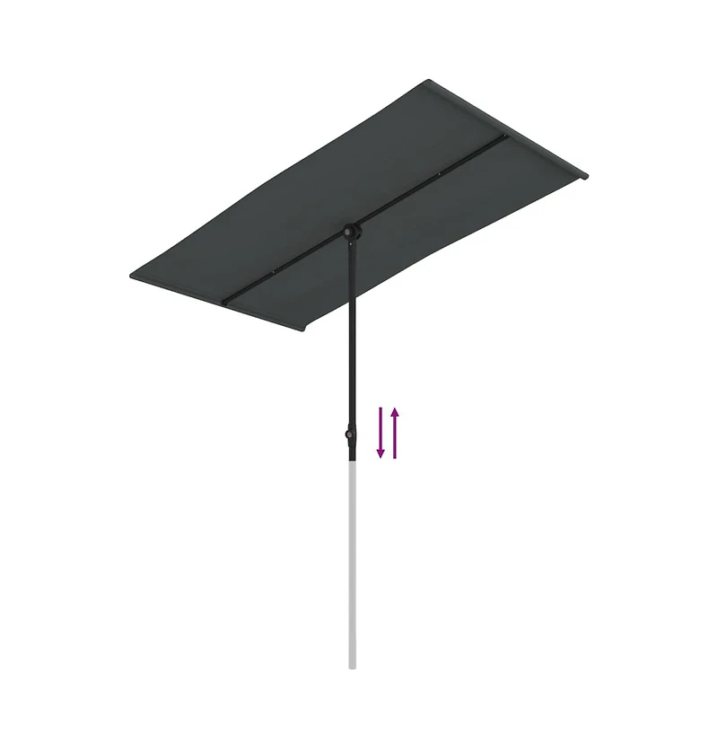 Garden Parasol with Aluminum Pole 70.9"x43.3" Anthracite