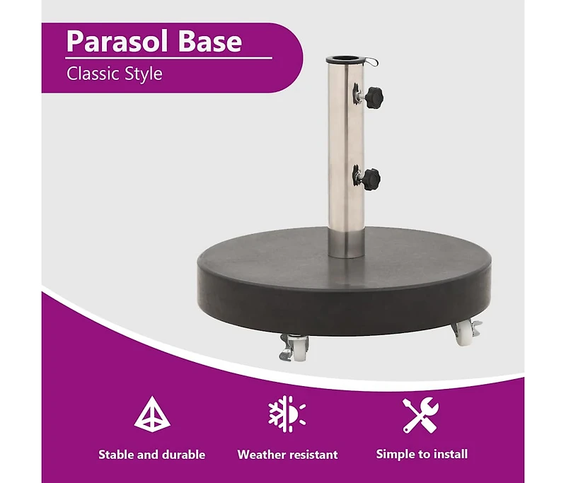 Parasol Base Granite 66.1 lb Round Black