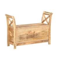 Hall Bench 40.6"x13"x28.3" Solid Mango Wood