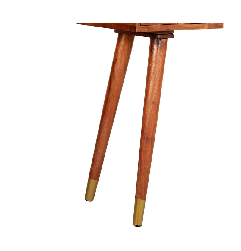 vidaXL Console Table 35.4"x13.8"x29.9" Solid Acacia Wood
