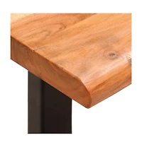 Live Edge Bench 43.3" Solid Acacia Wood and Steel
