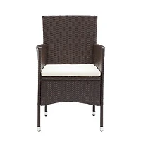 Patio Dining Chairs 4 pcs Poly Rattan Brown