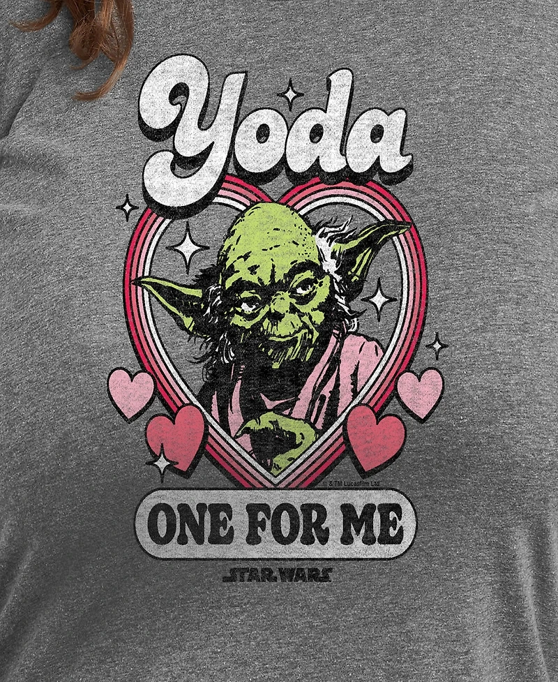 Hybrid Apparel Plus Star Wars Valentine's Day Yoda One For Me Graphic Crewneck T-Shirt