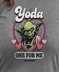 Hybrid Apparel Plus Star Wars Valentine's Day Yoda One For Me Graphic Crewneck T-Shirt
