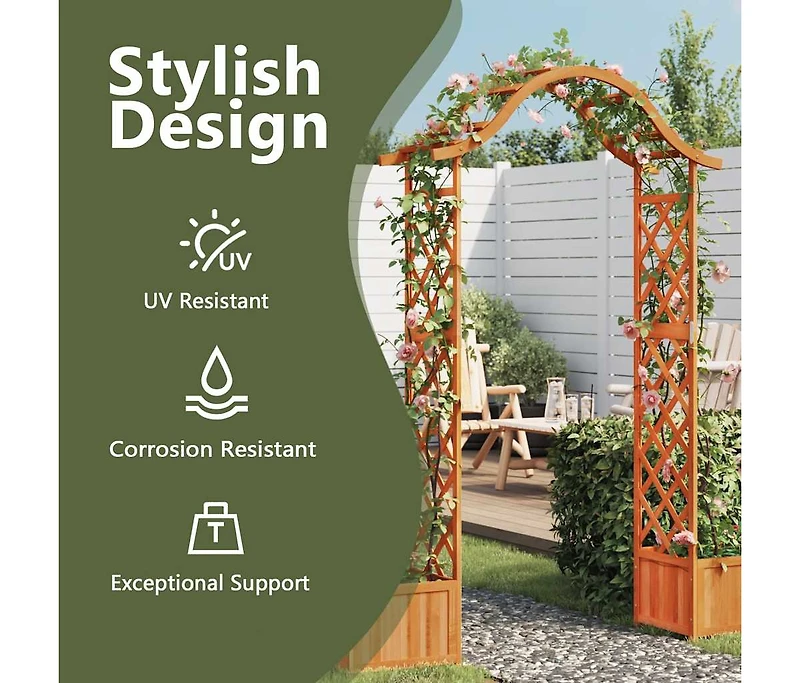 Garden Pergola with Planter Solid Firewood