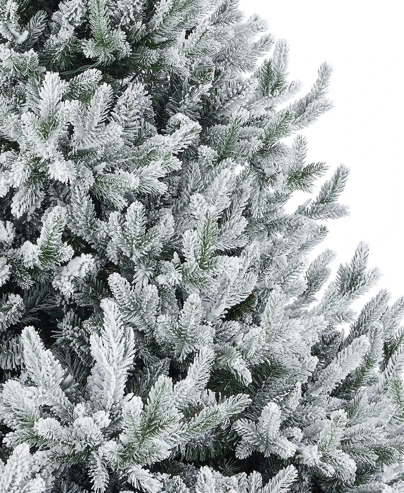 Seasonal 9ft Royal Oaks Flocked Fir Tree, 880 Warm Led Lights