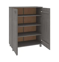 vidaXL Shoe Cabinet Hamar Light Gray 33.5"x15.7"x42.5" Solid Wood Pine