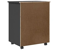 Rolling Cabinet with Drawers Moss Solid Wood Pine