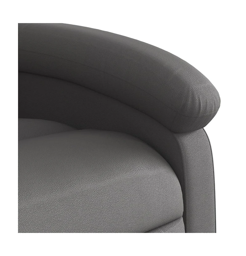 vidaXL Recliner Chair Gray Real Leather