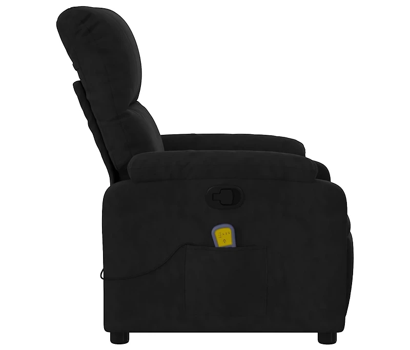 vidaXL Massage Recliner Chair Black Microfiber Fabric