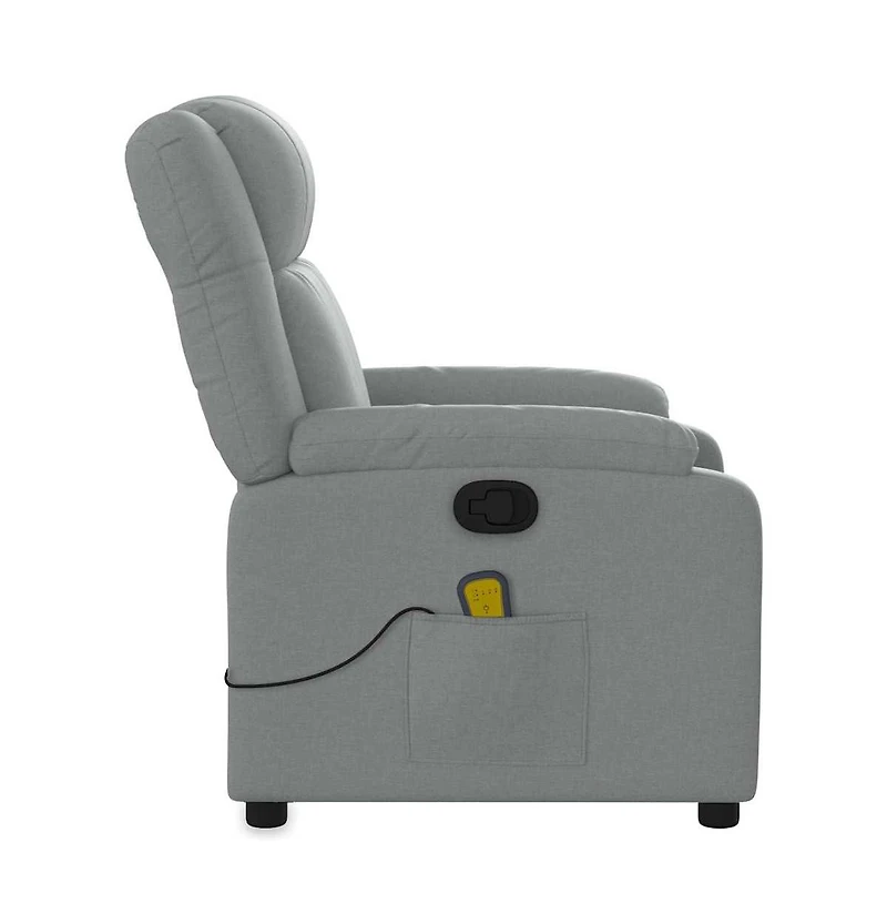 vidaXL Massage Recliner Chair Light Gray Fabric