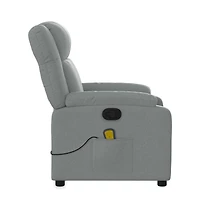 vidaXL Massage Recliner Chair Light Gray Fabric