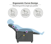 Massage Recliner Chair Dark Gray Fabric