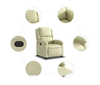 Recliner Chair Cream Real Leather