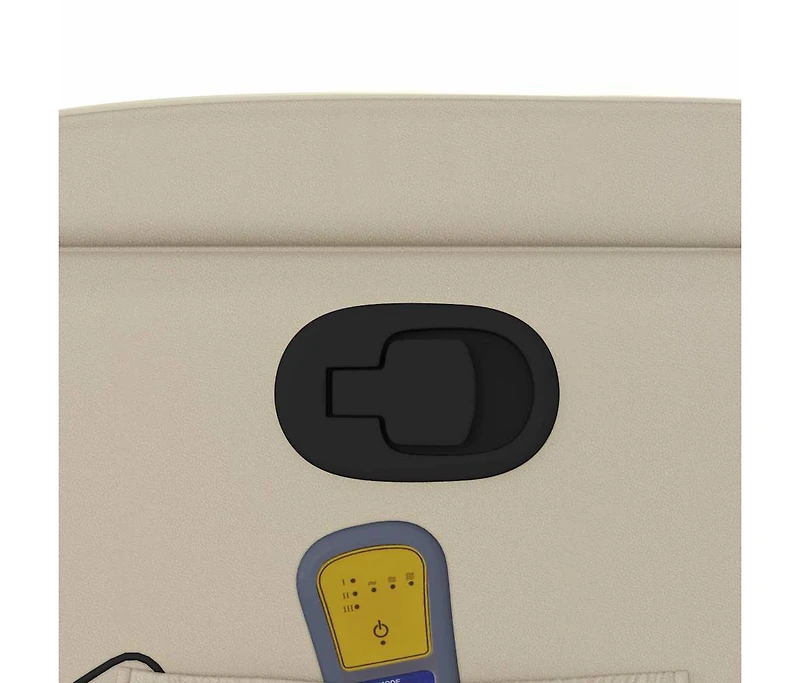 Massage Recliner Chair Cream Faux Leather