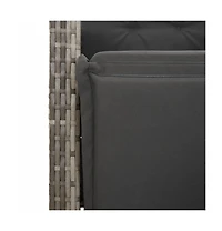vidaXL 3 Piece Bistro Set with Cushions Gray Poly Rattan