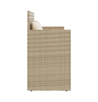 vidaXL Patio Bench with Cushions Beige Poly Rattan