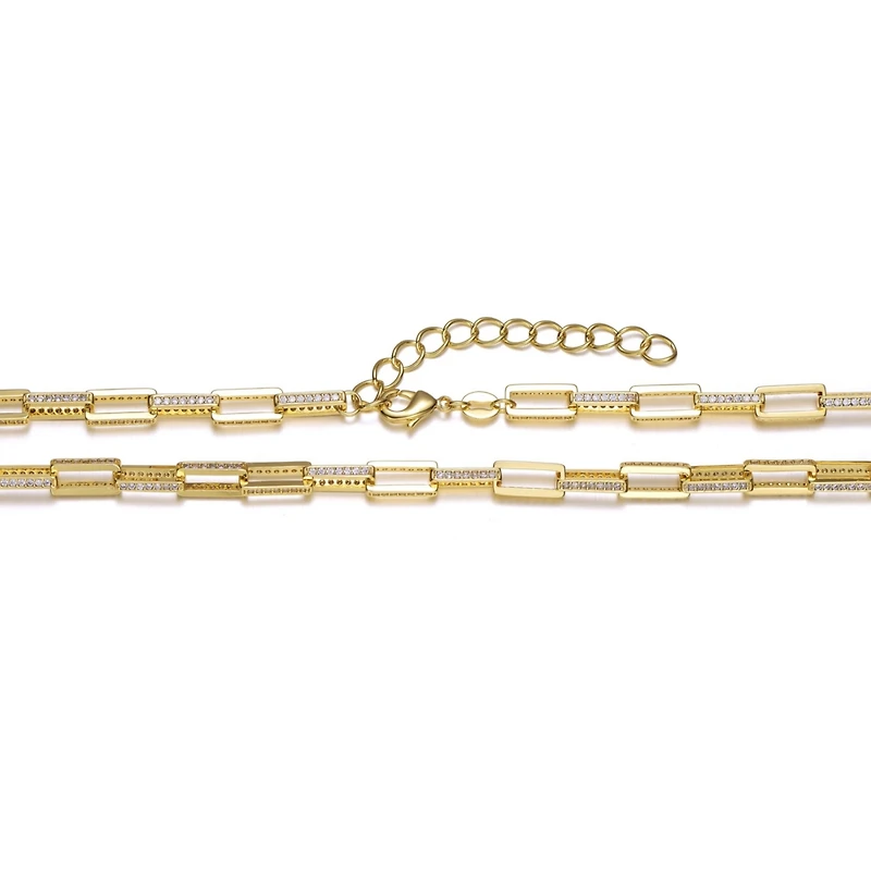 Sterling Silver Stylish Cubic Zirconia Adjustable Necklace