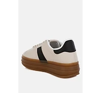 Knockout Faux Leather Lace-Up Sneakers Women