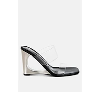 Zelene Fantasy Wedge Heel Clear Sandals