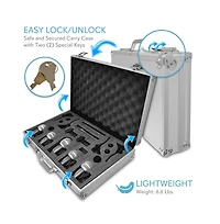 Pyle 7-Piece Wired Drum Microphone Kit with Carry Case & Mounting Accessories