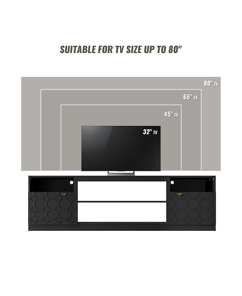 Boyel Living Elegant Multifunctional Tv Stand with Ample Storage and Stylish Design