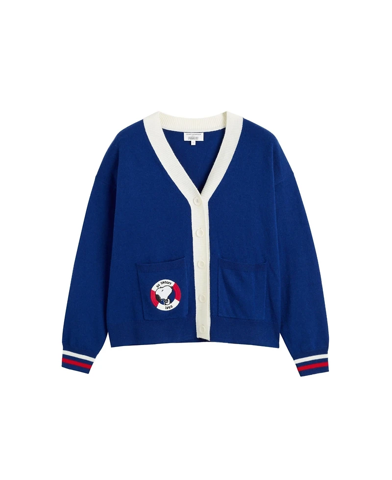 Chinti & Parker Women's Snoopy Badge Nautical Wool Cashmere Cardigan