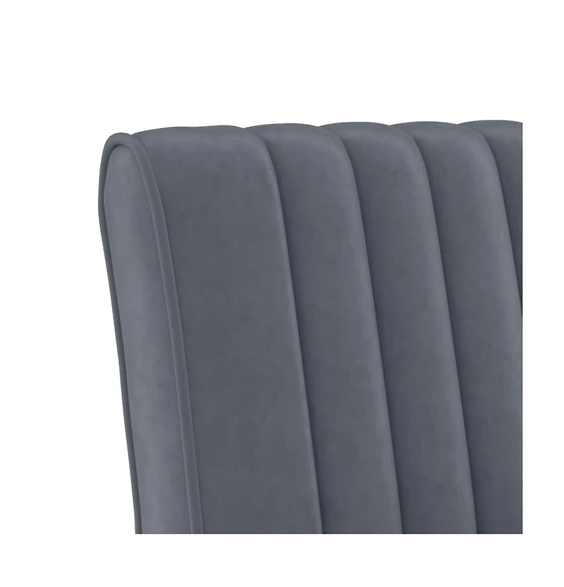 Slipper Chair Dark Gray Velvet