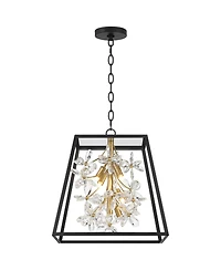 Possini Euro Design Carrine 15 3/4" Modern Pendant Chandelier Ceiling Light Fixture Dining Room Over Table 5-Light Led Black Gold Finish