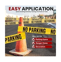 Pyle No Parking Barricade Tape, Set of 8 Rolls, 656' Length, Waterproof, Uv-Resistant, Tear-Resistant