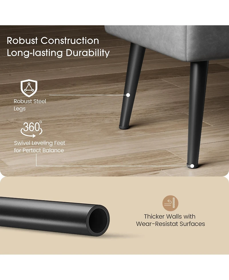 gaomon 47.7'' Mid-century Modern Upholstered Storage Bench with Solid Wood Legs