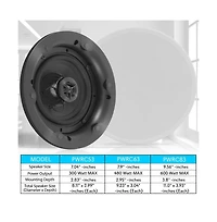 Pyle Dual 5.25" In-Wall / In-Ceiling 2-Way Full Range Stereo Speakers with Magnetic Grill (300W Max)