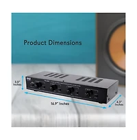 Pyle 4-Channel Speaker Selector System - Multi-Zone Audio Receiver for Home Theater