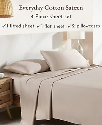 Soft 100% Cotton Sheets Set - Cooling Durable Sateen