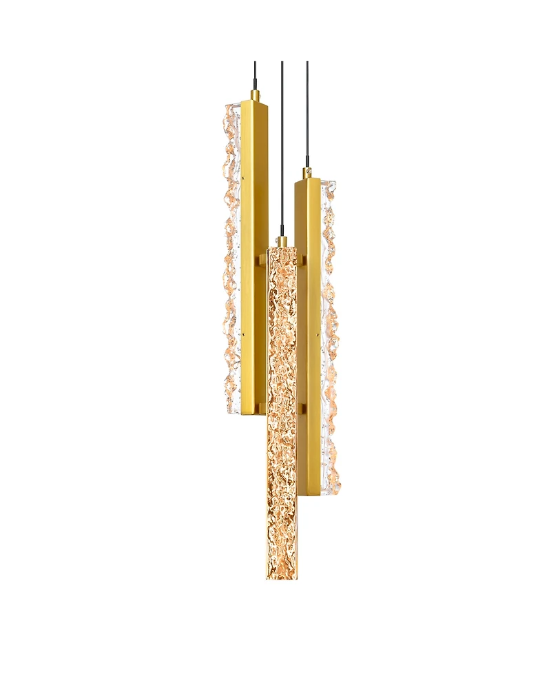 Cwi Lighting 24" Metal Stagger Integrated Led Mini Pendant