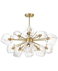 Possini Euro Design Klara 30" Modern Pendant Chandelier Ceiling Light Fixture Dining Room Over Table Sputnik 12-Light Led Soft Gold Finish
