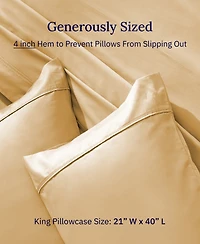 Pillowcase Set - 400 Thread Count, 100% Cotton Sateen, of 2 Pillow Covers, Breathable, Cooling