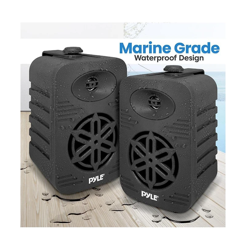 Pyle 5.25” 2-Way Bluetooth Wireless Speaker System - Waterproof, 500W Max Power, 1/2” Tweeter, Compact Design (Black)