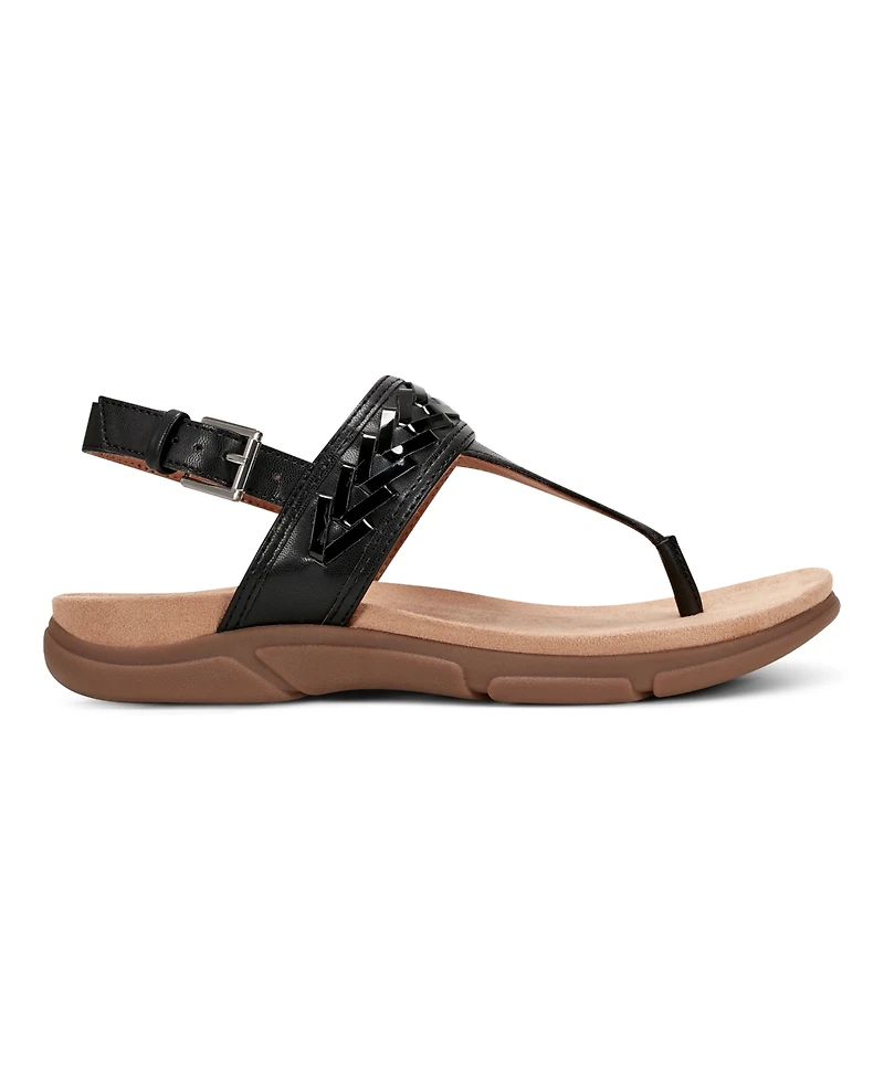 Easy Spirit Women's Monte Woven T-Strap Flat Sandals