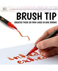 Zulay Kitchen 36 Colored Dual Tip Brush Pens - Fine & Brush Tip Dual Brush Markers