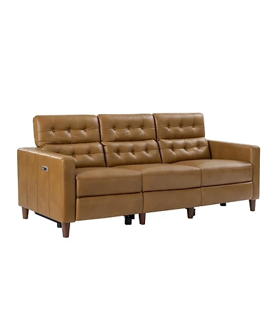 Hulala Home Milo 3-Piece Mid-Century Modern Power Sectional Sofa witn Adjustable Headrests and Tufted Backrest