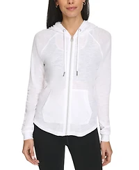 Calvin Klein Performance Ruched-Sleeve Zip Hoodie