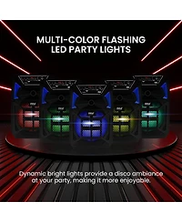 Pyle Bluetooth Pa Speaker & Microphone System - Portable Karaoke Speaker with Led Lights, Fm Radio & MP3/Usb Support