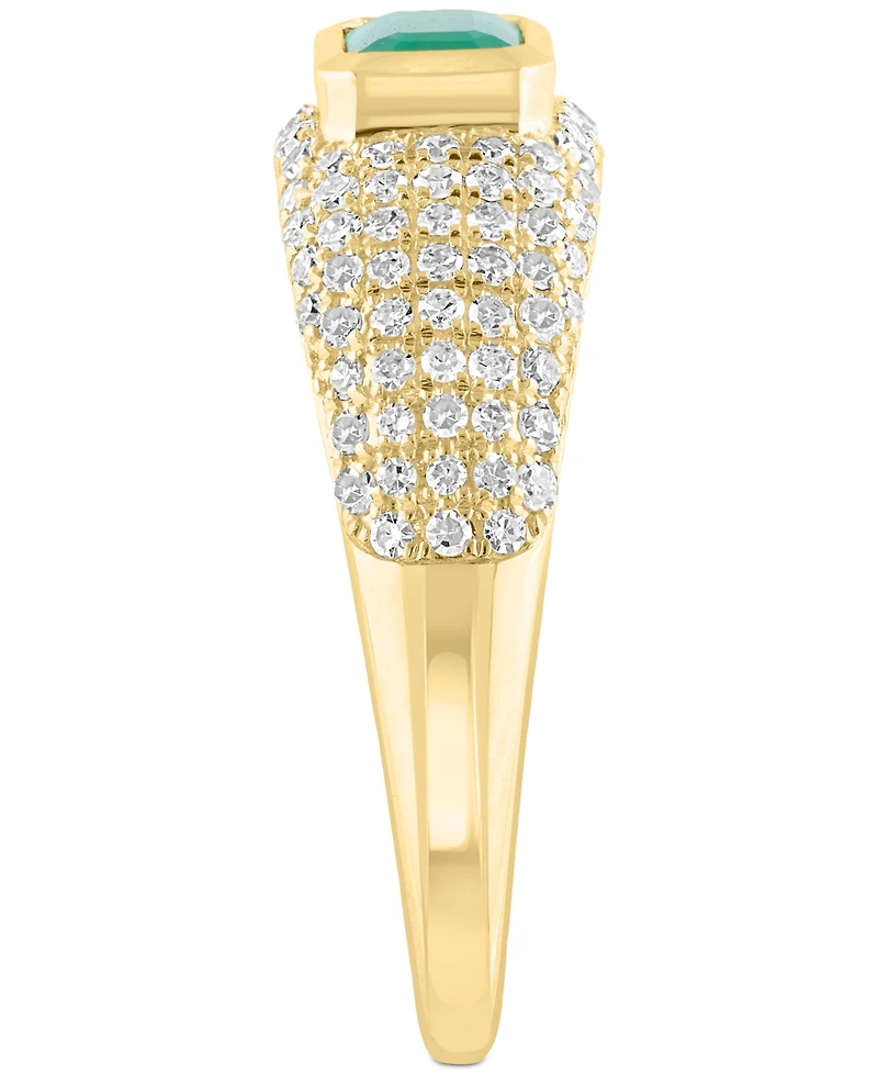 Effy Collection Diamond (3/8 ct. t.w.) & Emerald (1/2 ct.t.w.) Ring in 14k Gold
