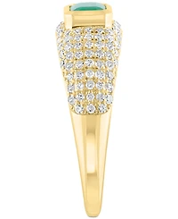 Effy Collection Diamond (3/8 ct. t.w.) & Emerald (1/2 ct.t.w.) Ring in 14k Gold