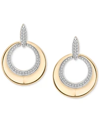 2-Pc. Set Diamond Circle Pendant Necklace & Matching Drop Earrings (1/5 ct. t.w.) in 14k Gold-Plated Sterling Silver, Exclusively at Macy's