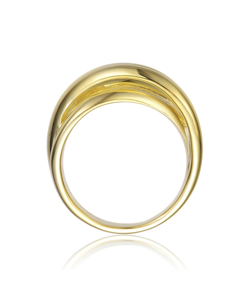 14K Gold Plated Intertwined Modern Ring