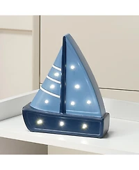 Lambs & Ivy Little Skipper Hand Painted Nautical Sailboat Table Top Lamp/Light