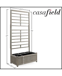 Set of Two Wooden Climbing Planter Box - Raised Garden Bed with Trellis Plant Stand for Outdoor