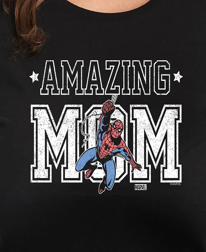 Hybrid Apparel Plus Marvel Spider-Man Amazing Mom Graphic Crew Neck Tee